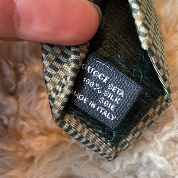 Gucci 100% silk green geometric tie - Picture 4 of 9